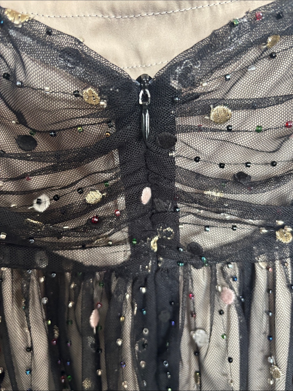 Black Sequin Strapless Party Dress - Picture 3 of 5